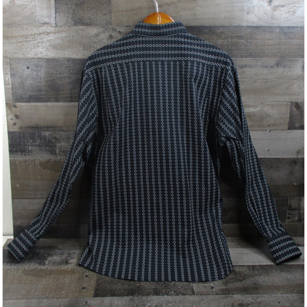 Positano Shirt Mens Xl Geometric Button Up Long Sleeve Made Usa Spandex Blend — image 3 of 8